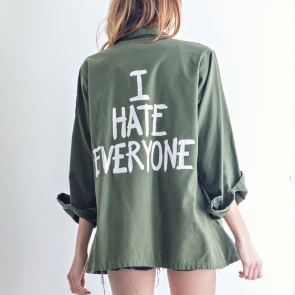 ❌SOLD❌Jac Vanek I Hate Everyone Utility Jacket